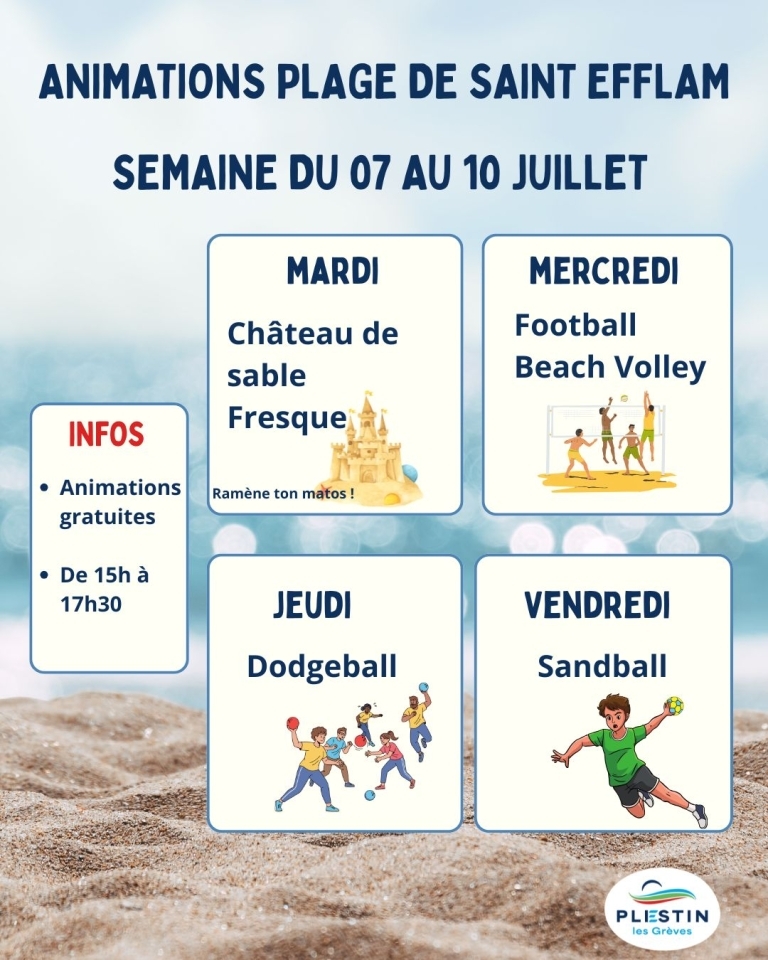 Animation de l'été Plage de Saint Efflam 